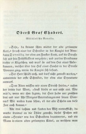 Oberst Graf Chabert. Militärische Novelle