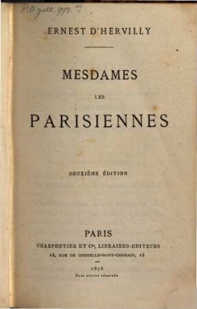 Mesdames les Parisiennes