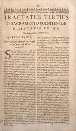 Tractatus Tertius De Sacramento Poenitentiae