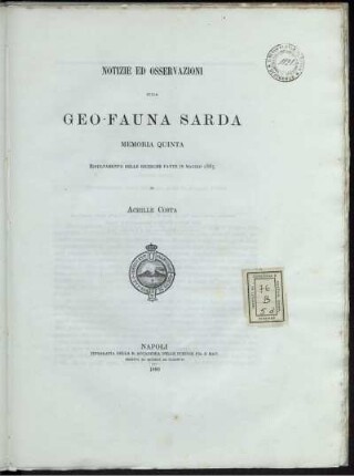 Mem. 5: Risultamento Delle Ricerche Fatte In Maggio 1885