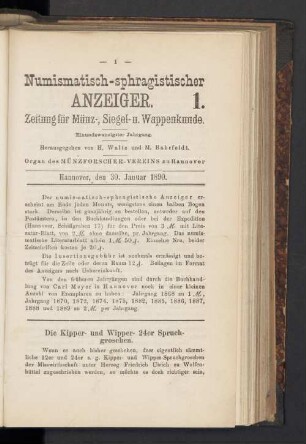 1. 30. Januar 1890