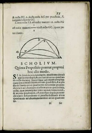 Scholium. Quinta Propositio poterat proponi hoc alio modo