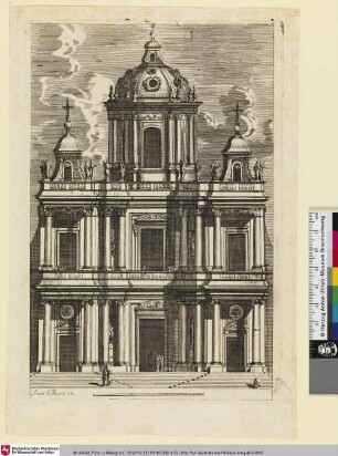 [Zwei Halbfassaden mit Kuppelbauten; Deux demi-facades]