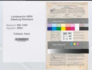 Entnazifizierung Hans Fahland, geb. 02.05.1901 (Bankinspektor)