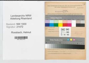 Entnazifizierung Helmut Rossbach, geb. 09.01.1908 (Kaufm.Angest.)