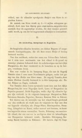II. De verdeeling, kampongs en Negorijen