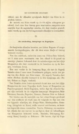 II. De verdeeling, kampongs en Negorijen