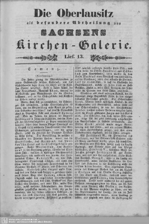 Camenz (Fortsetzung) : 13. Lieferung