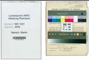 Entnazifizierung Martin Nensch , geb. 02.10.1903 (Landwirt)