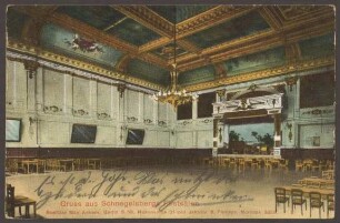 Ansichtskarte Schnegelberg´s Festsaal, Hasenheide und Jahnstraße, koloriert