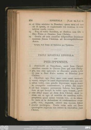 Pauli Apostoli Epistola Ad Philippenses.