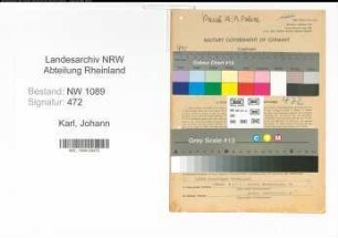 Entnazifizierung Johann Karl , geb. 20.12.1897 ()