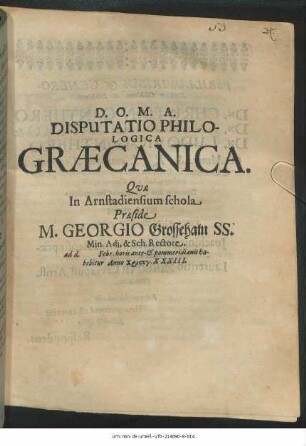 Disputatio Philologica Graecanica