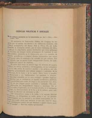 Ciencias políticas y sociales