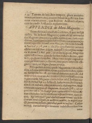 Appendix de Motu Magnetis