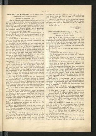Zweite ordentliche Versammlung, am 18. Februar 1888