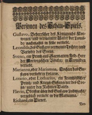 Personen des Schau-Spiels