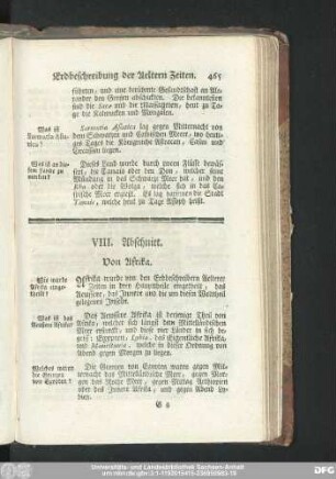 VIII. Abschnitt. Von Afrika.