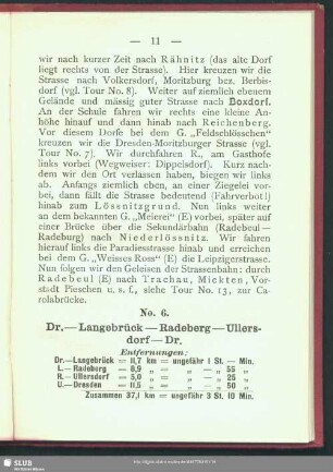 No. 6. Dr. - Langebrück - Radeberg - Ullersdorf - Dr.