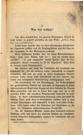Deutsches Archiv für Geschichte der Medicin und medicinische Geographie. 1. 1878