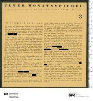 Programm 8. Monatsabschnitt 1950/1951