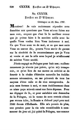 No. CXXXII. Forster an D'Elhuyar