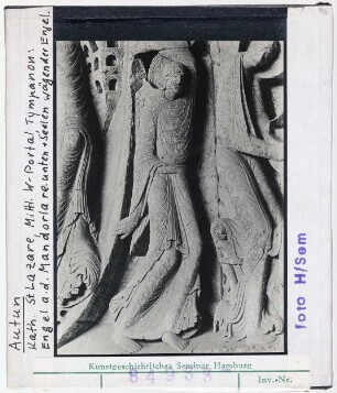 Autun: Kathedrale Saint-Lazare, mittleres Westportal, Tympanon, Engel an der Mandorla