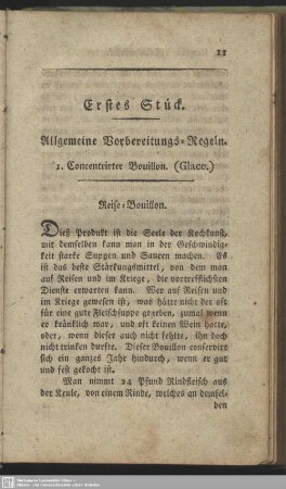 Erstes Stück. Allgemeine Vorbereitungs-Regeln