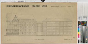 Münster (Münster) Regierung Bl. 13 rechte Seitenansicht 1953 1 : 100 49 x 93 Zeichnung Hochbauamt Münster