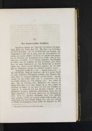 III. Das Copernicanische Weltsystem.