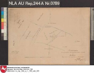 Lageplan der projektierten Warmwasserbadeanstalt BORKUM mit dem Damen- und Herrenstrand Zeichnung von Rothe Papier Format 49,5x34,0 M 1:2.000