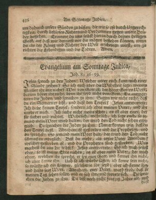 Evangelium am Sonntage Judica, ...