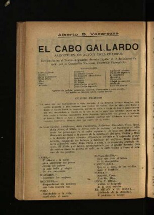 El cabo gallardo : sainete en un acto y tres cuadros