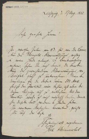 Brief an B. Schott's Söhne : 17.08.1882