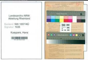 Entnazifizierung Hans Kueppers , geb. 06.10.1904 (Elektromeister)