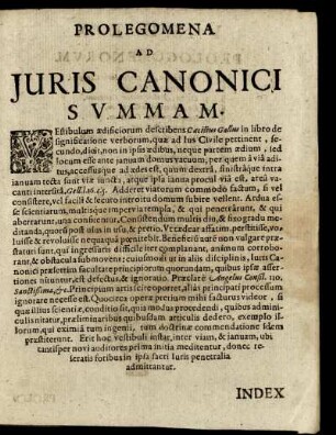 Prolegomena Ad Iuris Canonici Summam