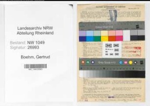 Entnazifizierung Gertrud Boehm , geb. 20.01.1893 ()