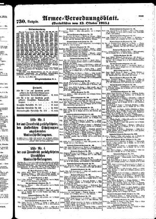 730. Ausgabe. Mittwoch, 13. Oktober 1915