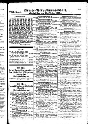 730. Ausgabe. Mittwoch, 13. Oktober 1915