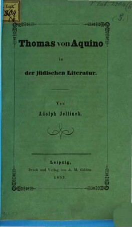 Thomas von Aquino in der jüdischen Lieratur