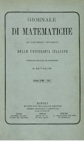 18: Giornale di matematiche