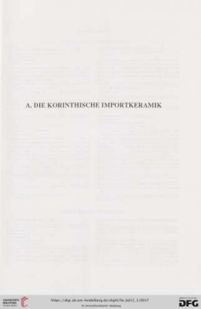 A. Die korinthische Importkeramik