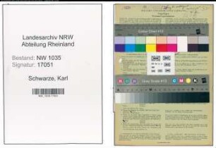 Entnazifizierung Karl Schwarze , geb. 10.08.1893 (Elektriker)