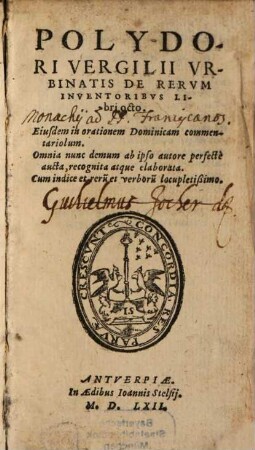 De inventoribus rerum libri octo