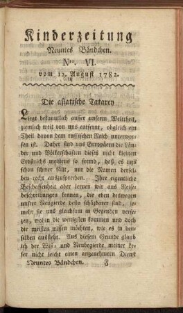 Nro. VI. vom 12. August 1782