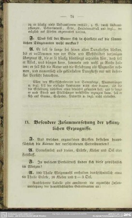 IX. Besondere Zusammensetzung der pflanzlichen Erzeugnisse