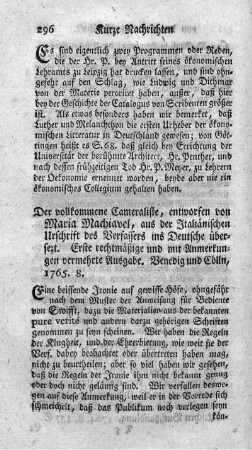 Der vollkommene Kameralist.