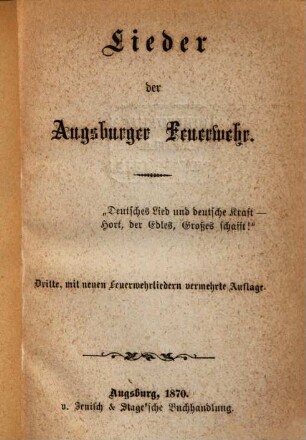 Lieder der Augsburger Feuerwehr