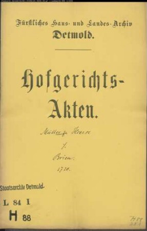 Heerse, der Müller zu gegen Brie (= Bree?) zu Heerse - Rückgabe von Schuldverschreibungen