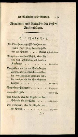 Einnahmen und Ausgaben der beyden Fürstenthümer